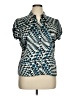 Apt. 9 Houndstooth Blue Short Sleeve Blouse Size XL (petite) - photo 1