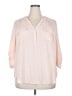 Torrid 100% Polyester Pink 3/4 Sleeve Blouse Size 2X Plus (2) - photo 1
