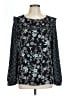 Ann Taylor LOFT 100% Polyester Blue Long Sleeve Blouse Size L - photo 1