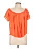 Townsen 100% Silk Orange Short Sleeve Silk Top Size L - photo 1