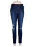 Hue Solid Blue Jeans Size L - photo 1