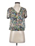 Zara Basic Blue Short Sleeve Blouse Size XS - photo 1
