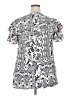 Haptics Silver White Short Sleeve Blouse Size 2X - photo 2