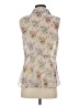 CAbi 100% Polyester Floral Ivory Sleeveless Blouse Size S - photo 2