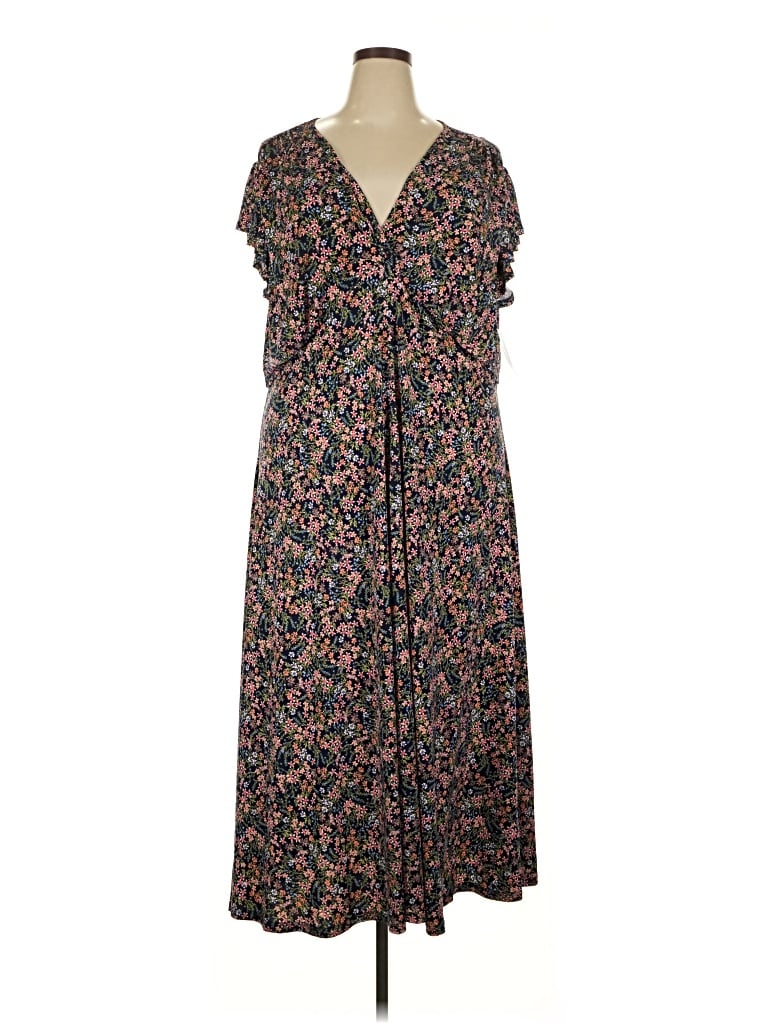 Msk Casual Dress In Brown