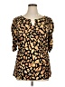 Thalia Sodi Animal Print Gold 3/4 Sleeve Blouse Size XL - photo 1