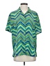 BonWorth 100% Polyester Chevron-herringbone Green Short Sleeve Blouse Size S - photo 1