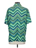 BonWorth 100% Polyester Chevron-herringbone Green Short Sleeve Blouse Size S - photo 2