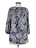 Fred David 100% Rayon Paisley Blue 3/4 Sleeve Blouse Size S - photo 2