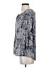 Fred David 100% Rayon Paisley Blue 3/4 Sleeve Blouse Size S - photo 5
