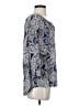 Fred David 100% Rayon Paisley Blue 3/4 Sleeve Blouse Size S - photo 4