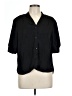 T Tahari 100% Polyester Black Short Sleeve Blouse Size L - photo 1
