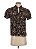 Shein 100% Polyester Floral Black Short Sleeve Blouse Size 4 - photo 1