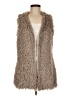 Umgee 100% Polyester Tan Faux Fur Vest Size 8 - photo 1