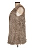 Umgee 100% Polyester Tan Faux Fur Vest Size 8 - photo 5