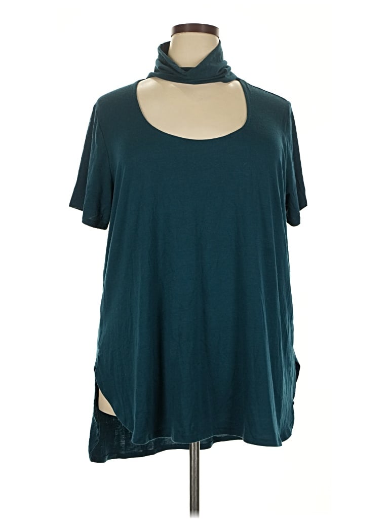 Pre-owned Eye Candy Short Sleeve Turtleneck In Blue