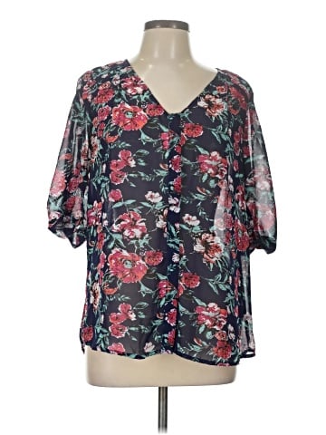 Skies Are Blue Short Sleeve Blouse (view 1)