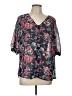 Skies Are Blue 100% Polyester Blue Short Sleeve Blouse Size L - photo 1