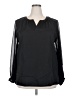 H By Halston Black Long Sleeve Blouse Size XXL - photo 1