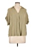 Blu Pepper 100% Rayon Tan 3/4 Sleeve Button-Down Shirt Size L - photo 1
