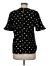 Ann Taylor Polka Dots Black Short Sleeve Blouse Size M - photo 2