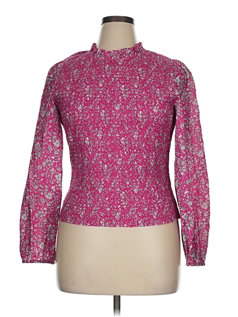 Pre-owned Liberty Art Fabrics For J.crew Long Sleeve Blouse In Pink