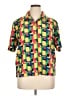 Traditions 100% Polyester Color Block Yellow Short Sleeve Blouse Size XL (estimated) - photo 1