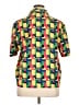 Traditions 100% Polyester Color Block Yellow Short Sleeve Blouse Size XL (estimated) - photo 2