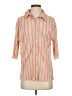 Jess Lea Stripes Yellow 3/4 Sleeve Button-Down Shirt Size S - photo 1