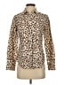 J.Crew Animal Print Brown Long Sleeve Blouse Size 2 - photo 1