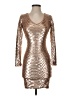 BCBGMAXAZRIA Metallic Gold Cocktail Dress Size XXS - photo 1