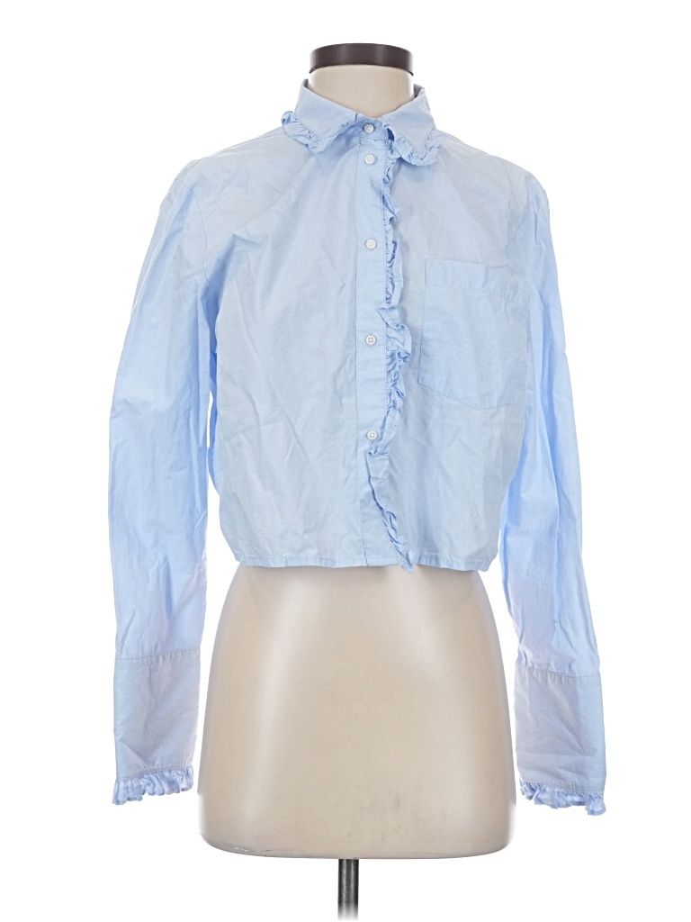 Pre-owned Jcrew Long Sleeve Blouse In Blue
