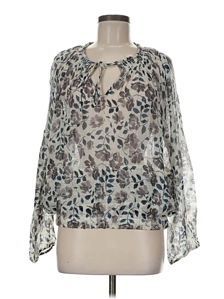 Pre-owned Natural Life 3/4 Sleeve Blouse In Silver