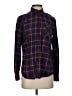 Express Plaid Burgundy Long Sleeve Button-Down Shirt Size XS - photo 1