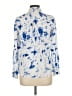 Sinsay Print Blue Long Sleeve Blouse Size L - photo 2