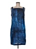 DKNY 100% Polyester Graphic Blue Cocktail Dress Size 8 - photo 1