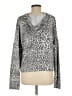 Free Kisses Animal Print Silver Pullover Sweater Size L - photo 2