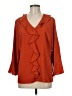 Investments 100% Polyester Orange 3/4 Sleeve Blouse Size M - photo 1