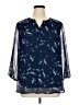 St. John's Bay 100% Polyester Blue 3/4 Sleeve Blouse Size 0X - photo 1