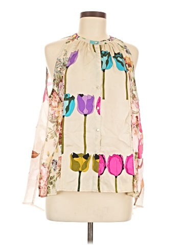 Burning Torch Sleeveless Silk Top (view 1)