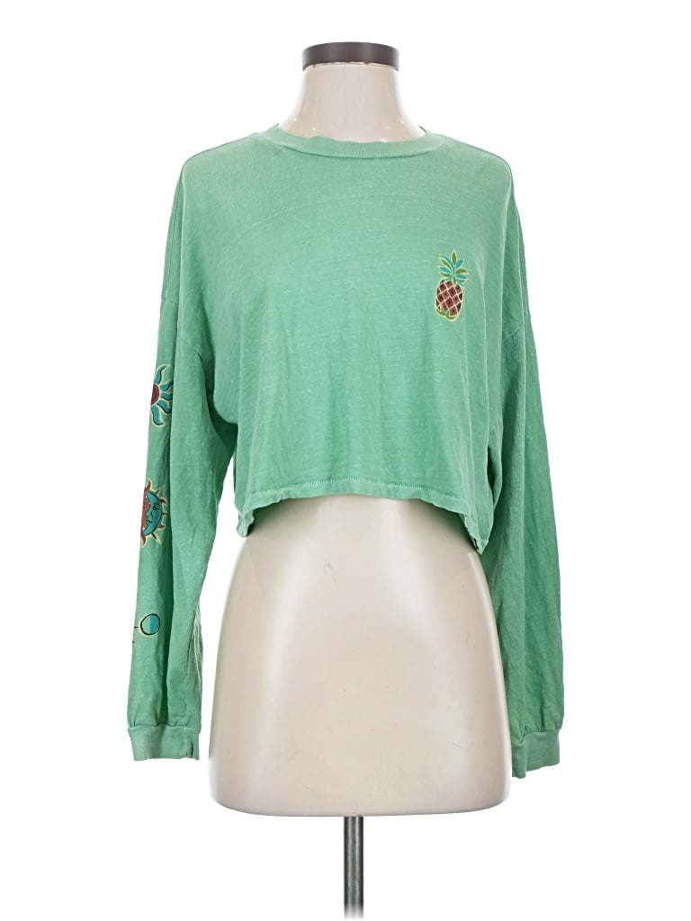 Pre-owned Billabong Long Sleeve T-shirt In Green