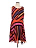 CAbi 100% Polyester Stripes Orange Casual Dress Size L - photo 1