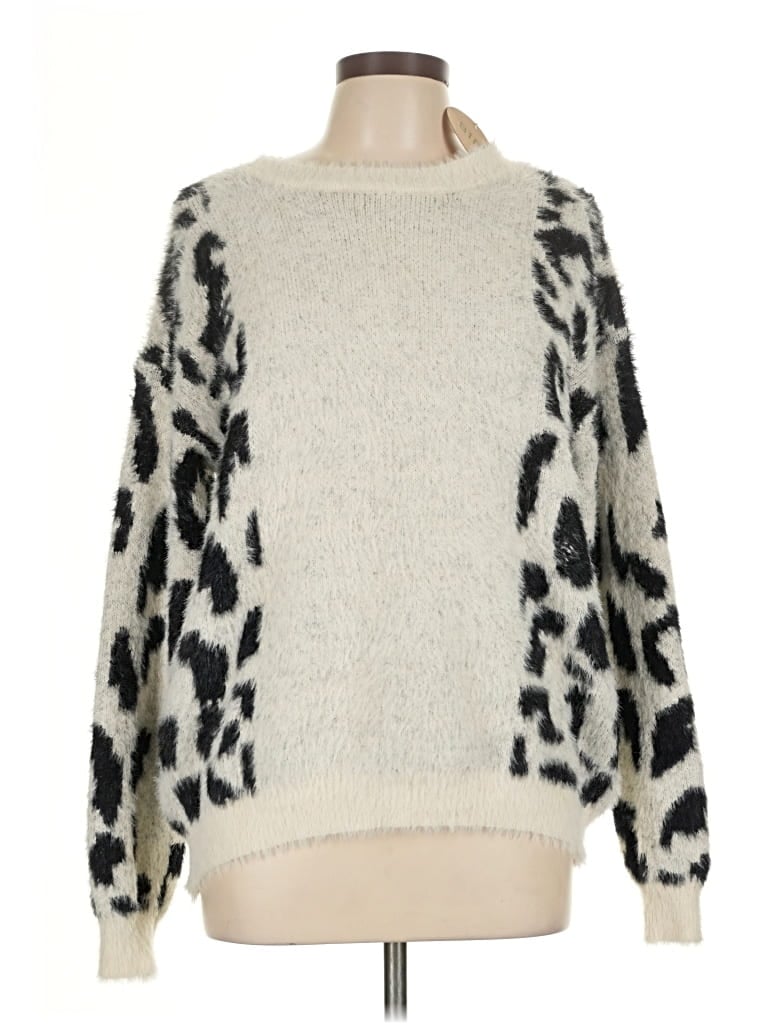 Pre-owned Bibi Pullover Sweater In White