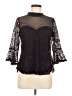 Lily White Black 3/4 Sleeve Blouse Size M - photo 1