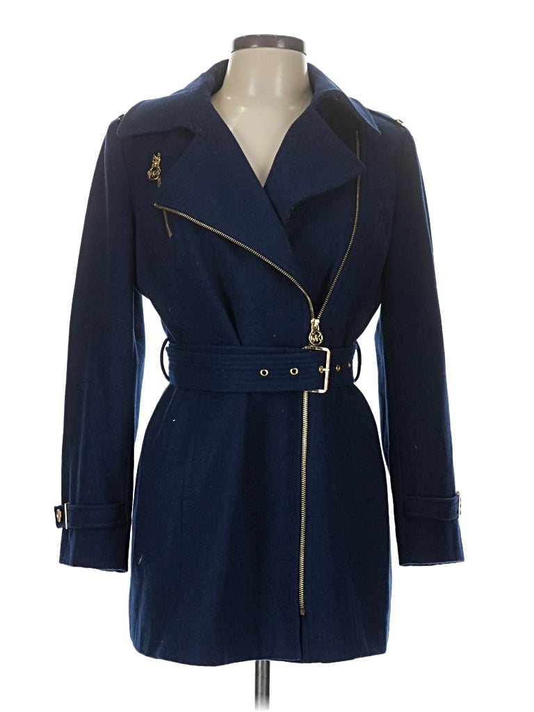 Pre-owned Michael Michael Kors Wool Coat In Blue