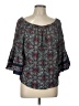 Solitaire 100% Rayon Teal 3/4 Sleeve Blouse Size L - photo 1