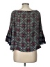 Solitaire 100% Rayon Teal 3/4 Sleeve Blouse Size L - photo 2