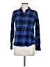 SO 100% Cotton Plaid Blue Long Sleeve Button-Down Shirt Size M - photo 1