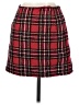 Shein 100% Polyester Plaid Red Casual Skirt Size 4 - photo 2