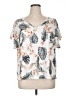 Shein Curve 100% Elastane White Short Sleeve Blouse Size 16 Plus (2) - photo 1